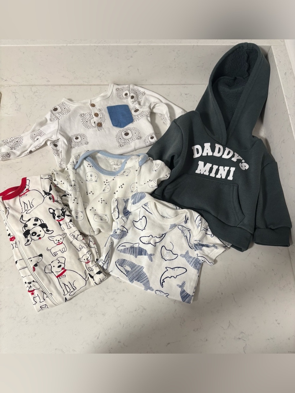 Baby Boy Clothing Bundle with 'Daddy's Mini' Hooded Sweatshirt